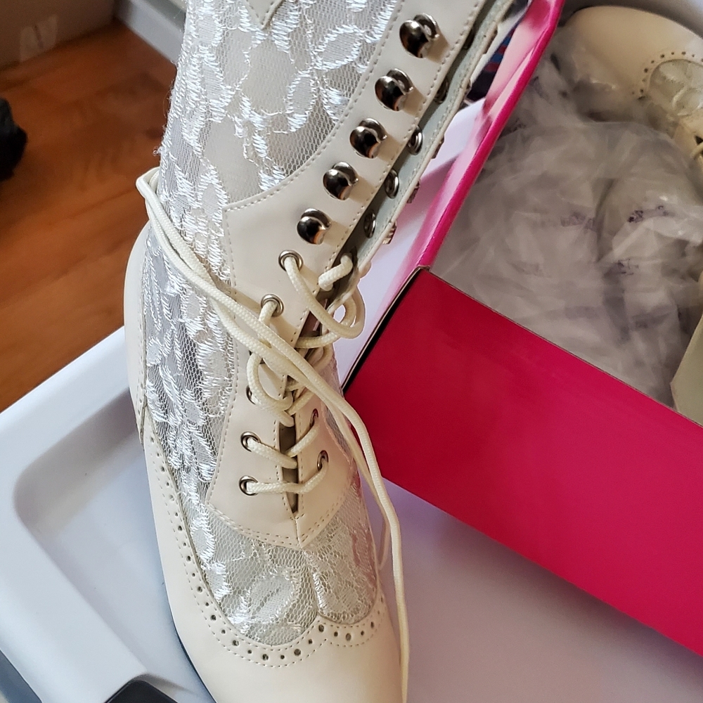 Funtasma Ivory Lace Boots